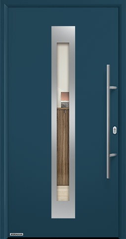 Входная дверь Hormann (Германия) Thermo65, Мотив 750F, цвет титан металлик